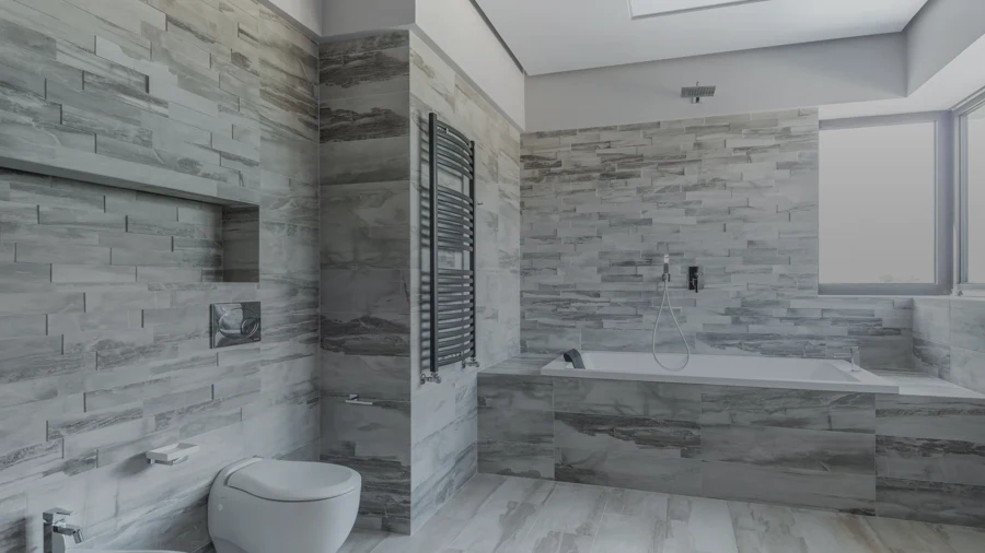 Travaux de carrelage dans une salle de bains